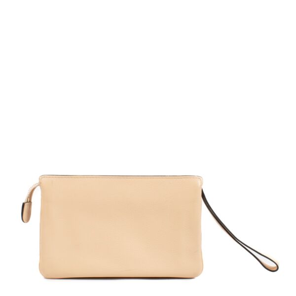 Delvaux Nude Leather Pouch Wallet