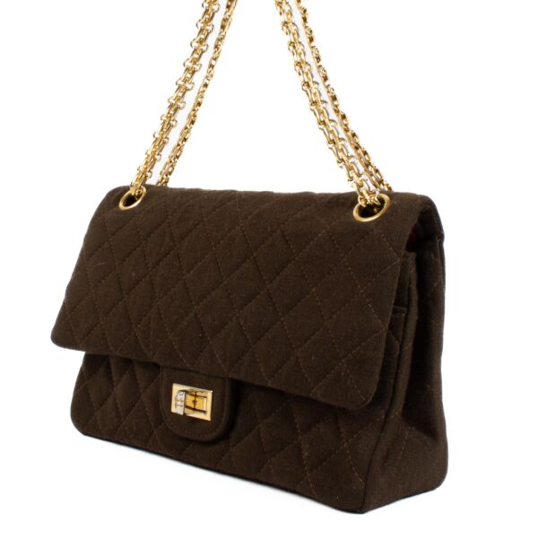 Chanel Brown Jersey Medium 2.55 Bag