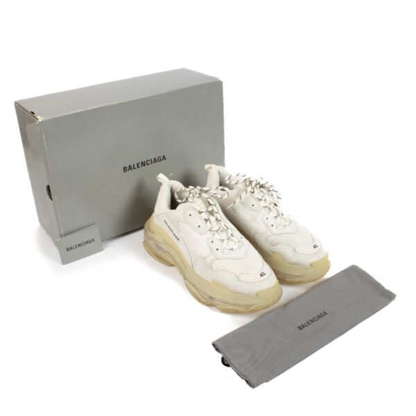 Balenciaga White Triple S Clear Sole Sneakers - Size 45
