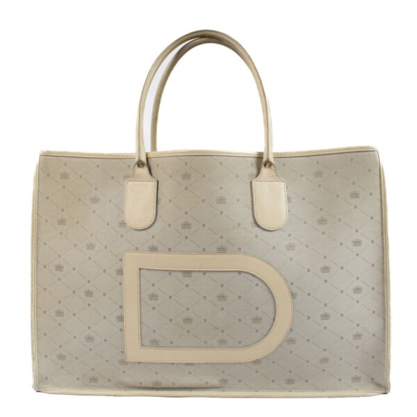 Delvaux Grey Canvas Tote Bag