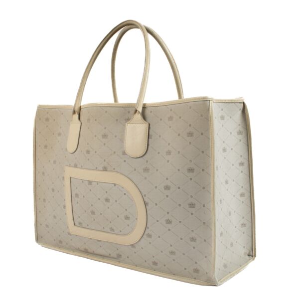 Delvaux Grey Canvas Tote Bag