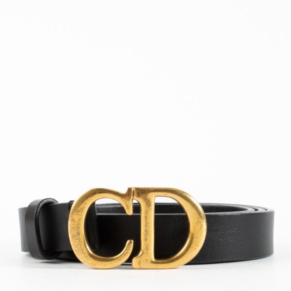 Authentic pre-loved Christian Dior Black Saddle Belt - Size 75 on Labellov.com