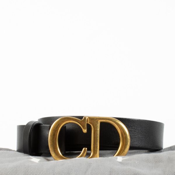 Christian Dior Black Saddle Belt - Size 75