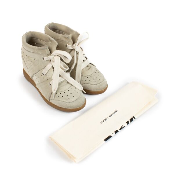 Isabel Marant Beige Bobby Wedge Sneakers - Size 36