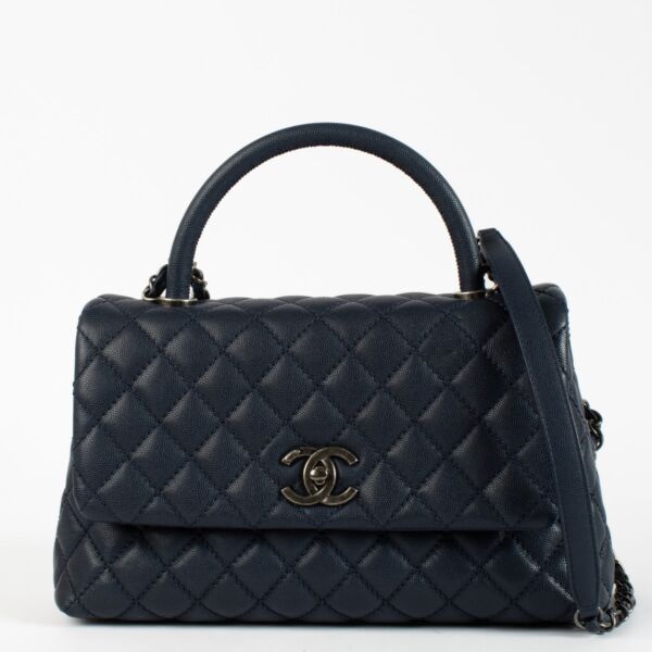 Chanel Navy Large Coco Handle Bag