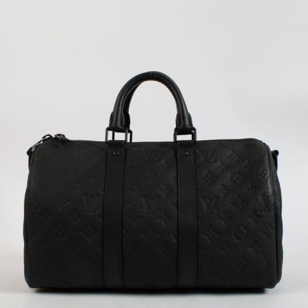 Shop 100% authentic seconhdand Louis Vuitton Black Taurillon Monogam Keepall 35 on Labellov.com