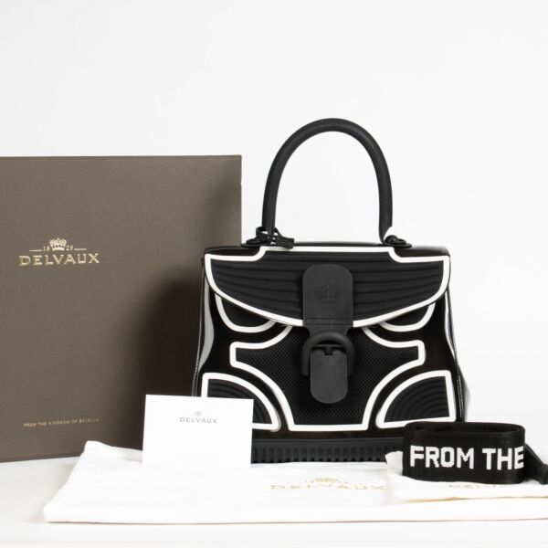 Delvaux Black Vinyl Brillant The Champion Bag