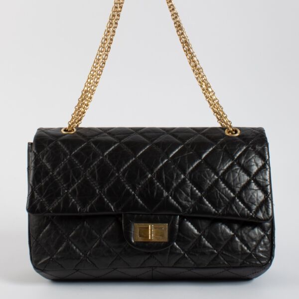 Authentic second hand Chanel Black Maxi 2.55 Bag on Labellov.com 