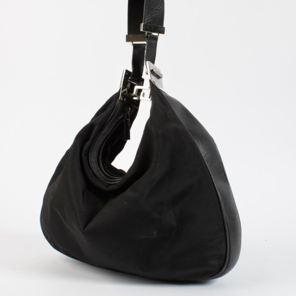 Gucci Vintage Black Nylon Attache Bag
