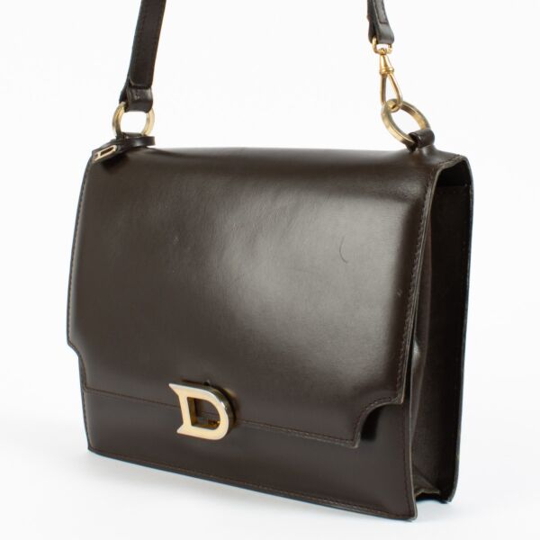 Delvaux Vintage Brown Box Calf Shoulder Bag
