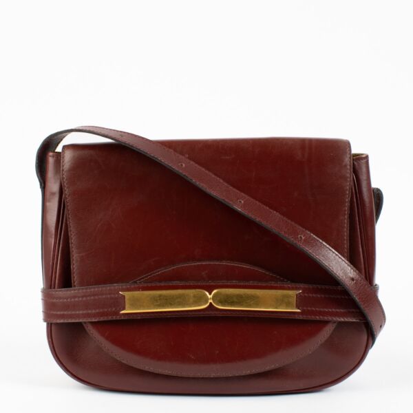 shop 100% authentic second hand Delvaux Burgundy Leather Crossbody Bag on Labellov.com