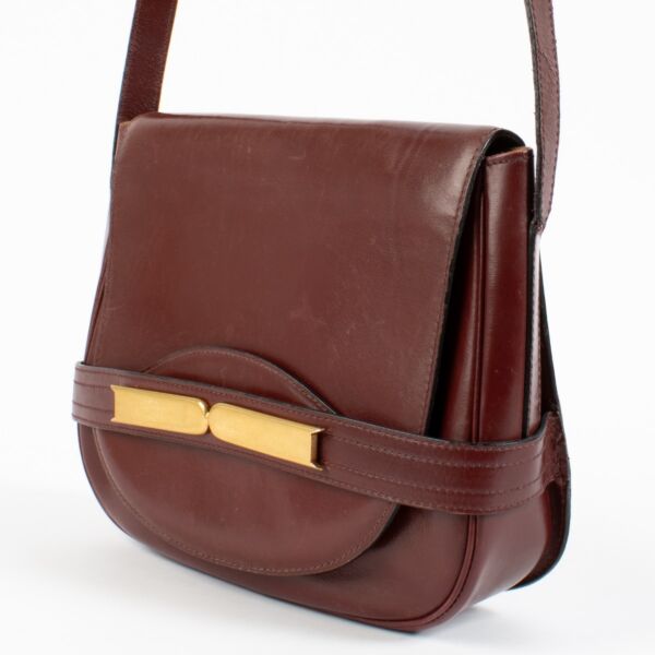 Delvaux Burgundy Leather Crossbody Bag