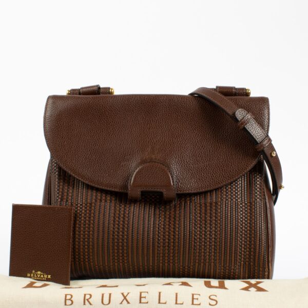 Delvaux Brown Toile De Cuir Chablis Crossbody Bag