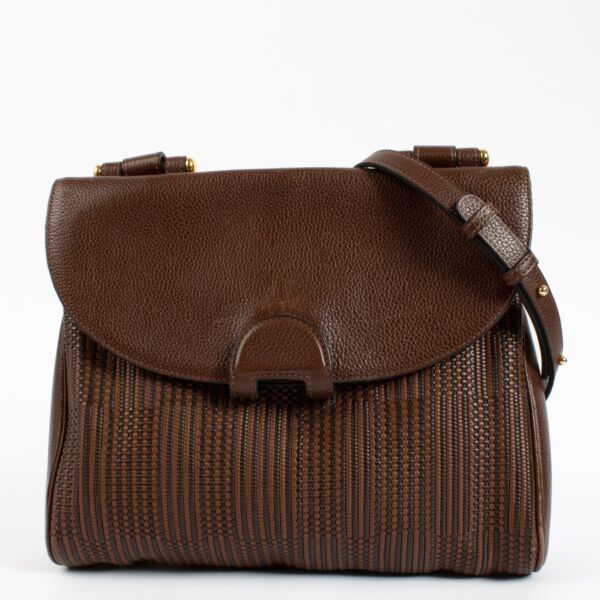 Delvaux Brown Toile De Cuir Chablis Crossbody Bag