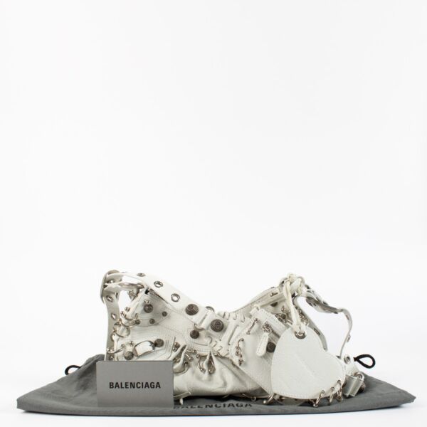 Balenciaga White Pierced Cagole XS Bag