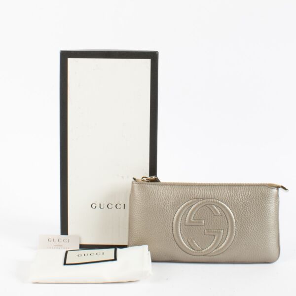 Gucci Soho Gold GG Wristlet