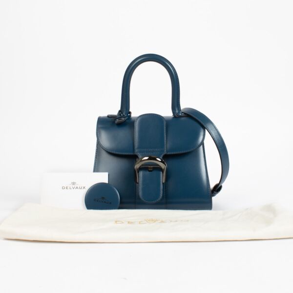 Delvaux Bleu de Prusse Box Calf Brillant Mini