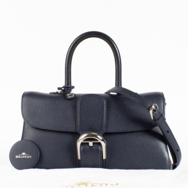 Delvaux Blue Rodeo Calf Brillant East/West Mini
