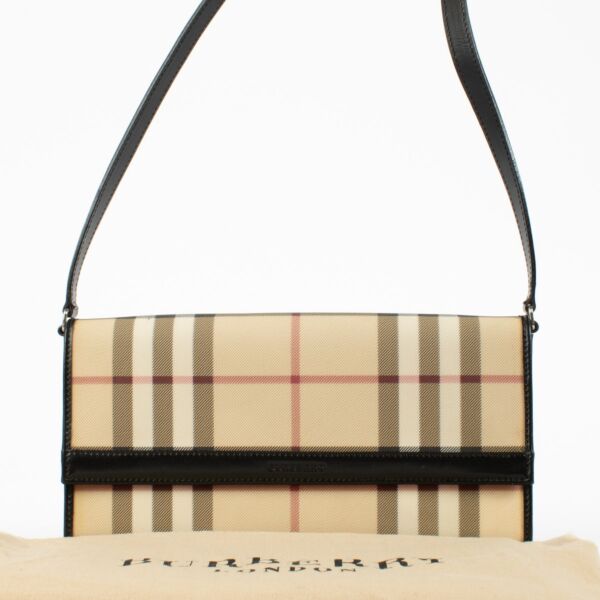 Burberry Beige Check Wallet with Strap