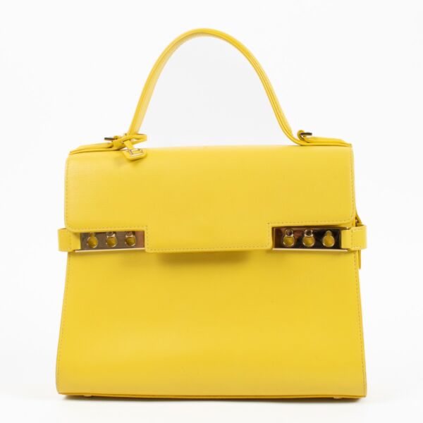 Delvaux Yellow Tempête MM Top Handle Bag