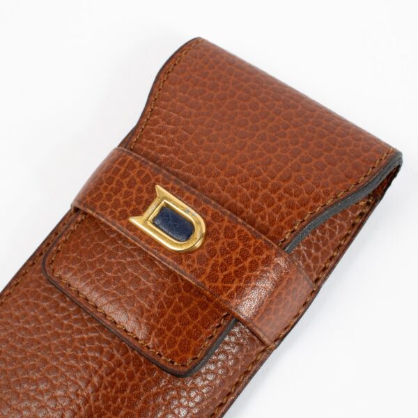 Delvaux Cognac Leather Pen Holder