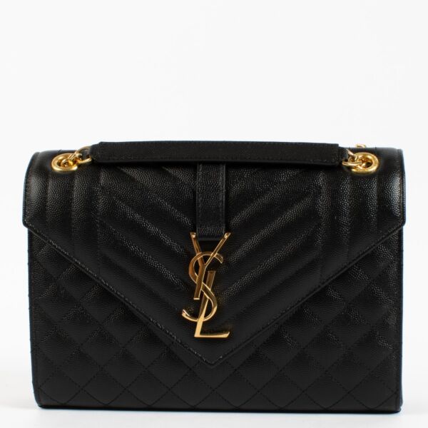 Saint Laurent Black Medium Envelope Bag