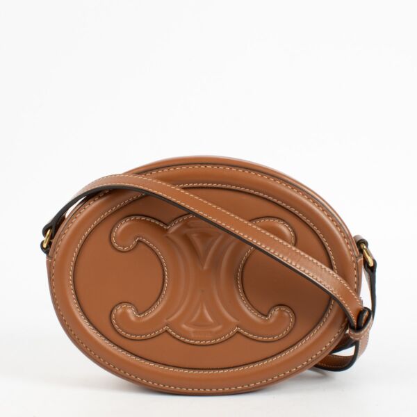 Shop Second Hand Celine Cuir Triomphe Tan Oval Purse on Labellov.com.