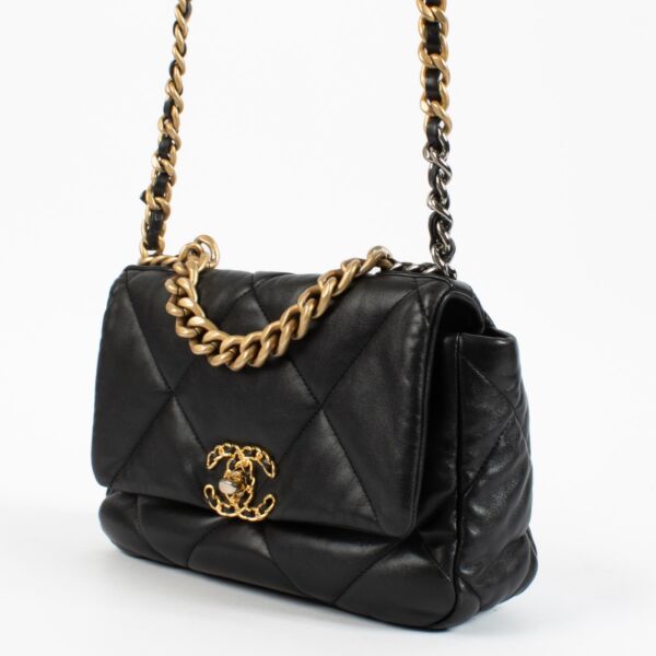 Chanel Black Lambskin Medium Chanel 19 Bag