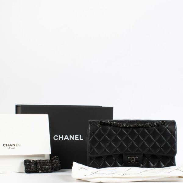 Chanel So Black Lambskin Medium Classic 11.12 Handbag