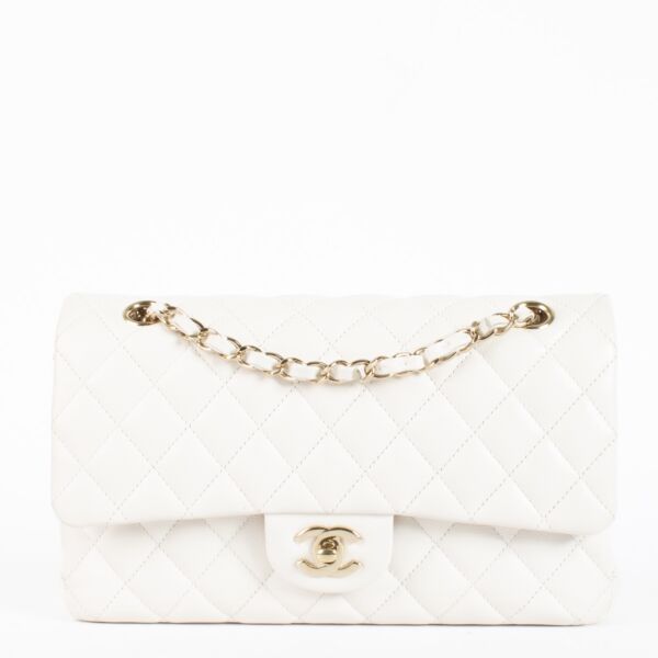 Authentic Preloved Chanel White Caviar Medium Classic 11.12 Bag on Labellov.com