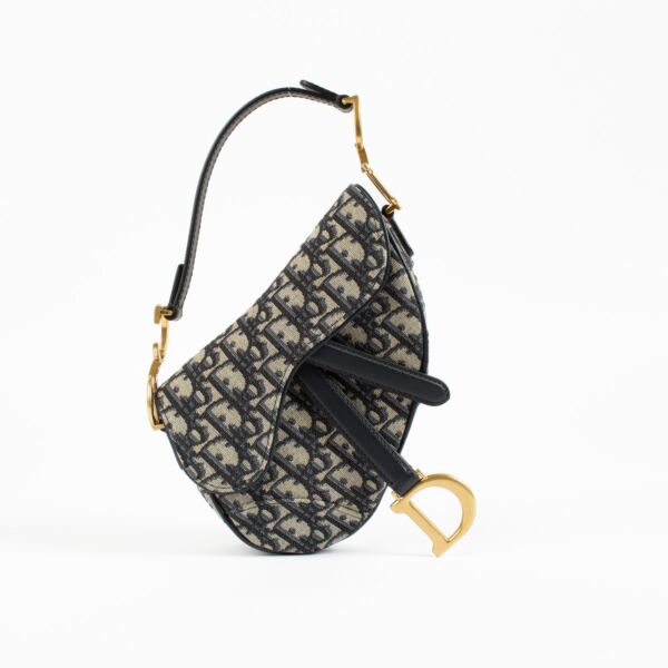 shop 100% authentic second hand Christian Dior Blue Oblique Mini Saddle Bag on Labellov.com