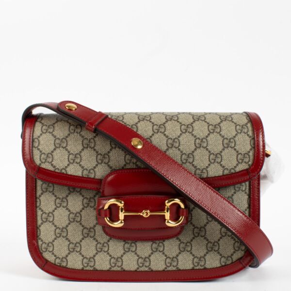 Authentic Second Hand Gucci Red GG Supreme Horsebit 1955 Medium on Labellov.com