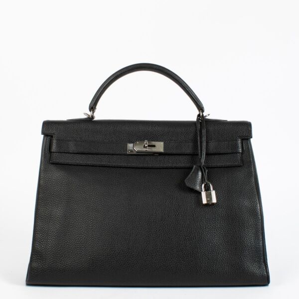 Hermès Kelly 40 Black Togo PHW