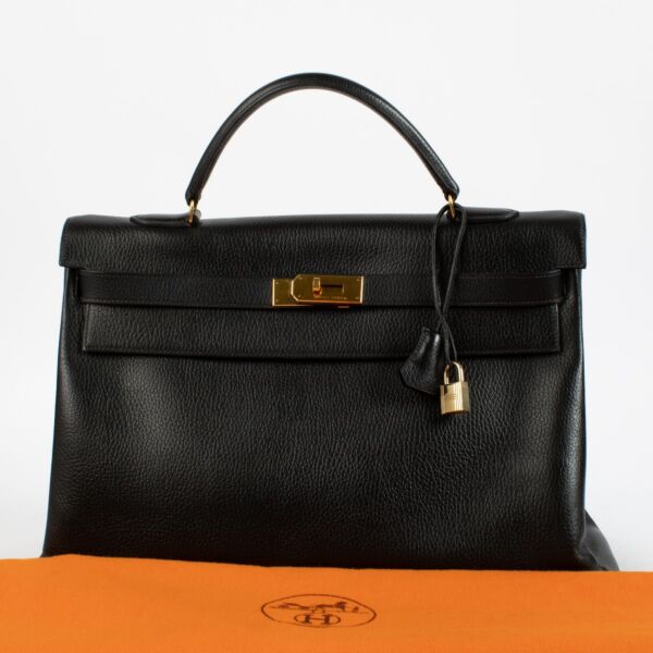 Hermès Kelly 40 Black Ardennes GHW