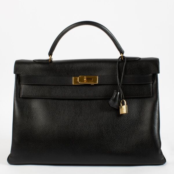 Hermès Kelly 40 Black Ardennes GHW