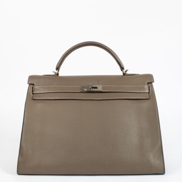 Hermès Kelly 40 Etoupe Clemence PHW