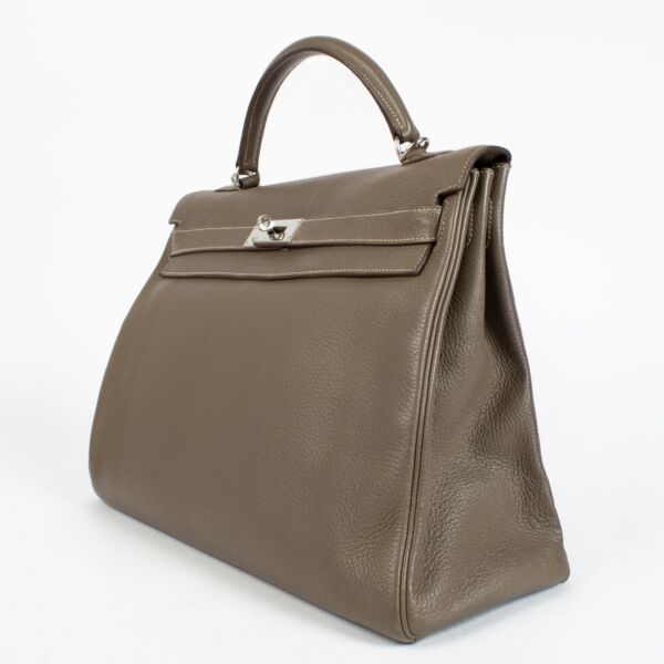 Hermès Kelly 40 Etoupe Clemence PHW