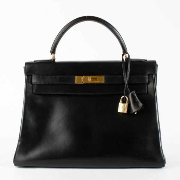 shop 100% authentic second hand Hermès Vintage Kelly 32 Black Box GHW on Labellov.com