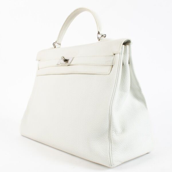 Hermès Kelly 40 White Clemence PHW