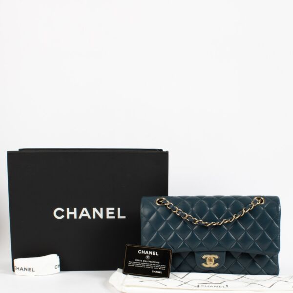Chanel Blue Lambskin Medium Classic 11.12 Bag