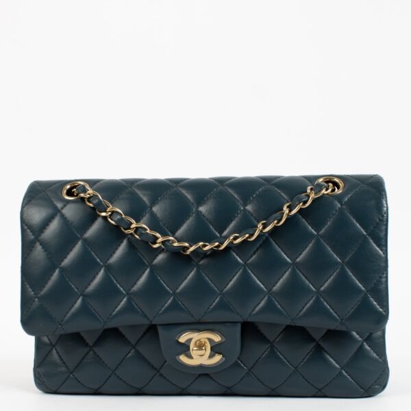 shop 100% authentic second hand Chanel Blue Lambskin Medium Classic 11.12 Bag on Labellov.com