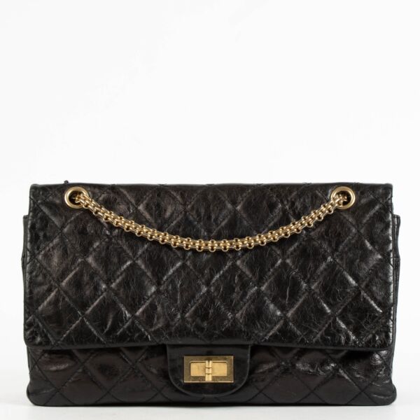 Chanel Black Aged Calfskin Maxi Reissue 2.55 Bag