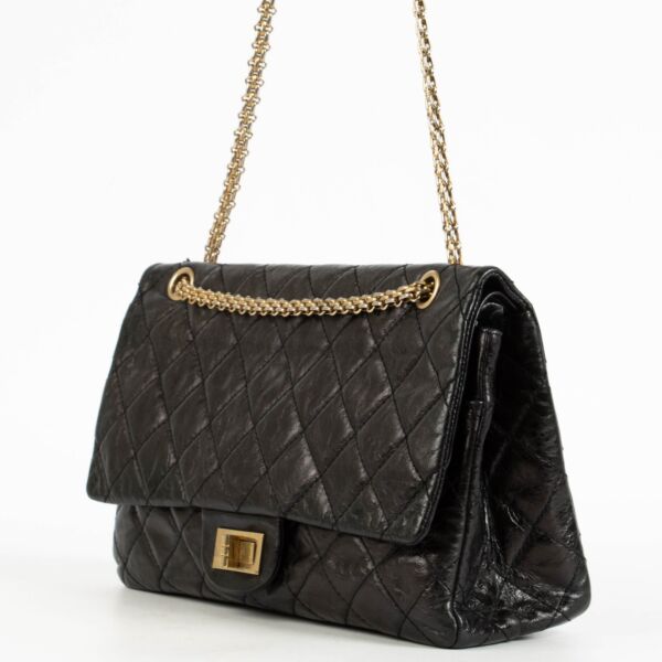 Chanel Black Aged Calfskin Maxi Reissue 2.55 Bag