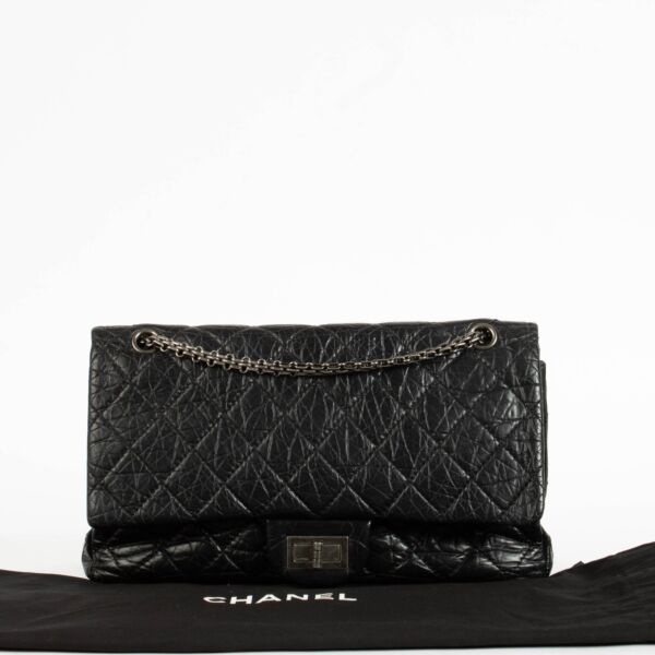 Chanel Black Aged Calfskin Maxi Reissue 2.55 Bag