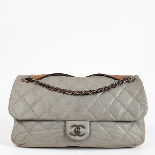 Authentic pre-loved Chanel Grey Large In-the-Mix Flap Bag on Labellov.com