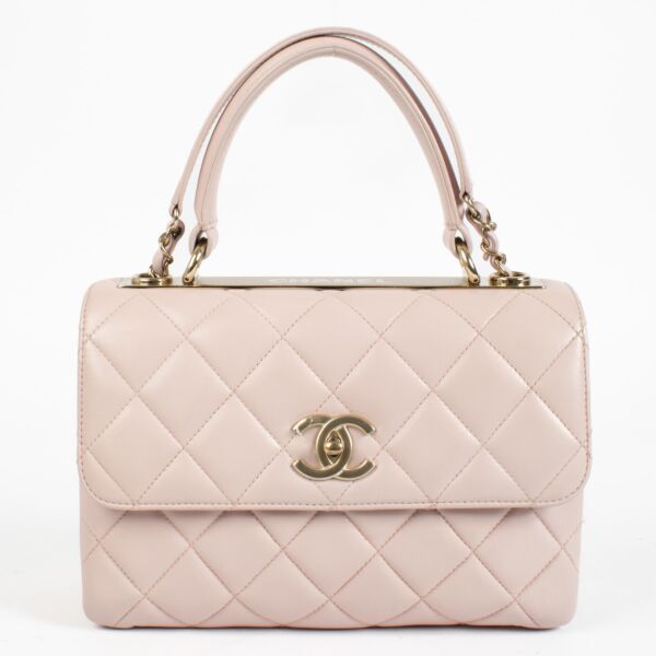 Authentic pre-loved Chanel Pink Lambskin Small Trendy CC Bag on Labellov.com