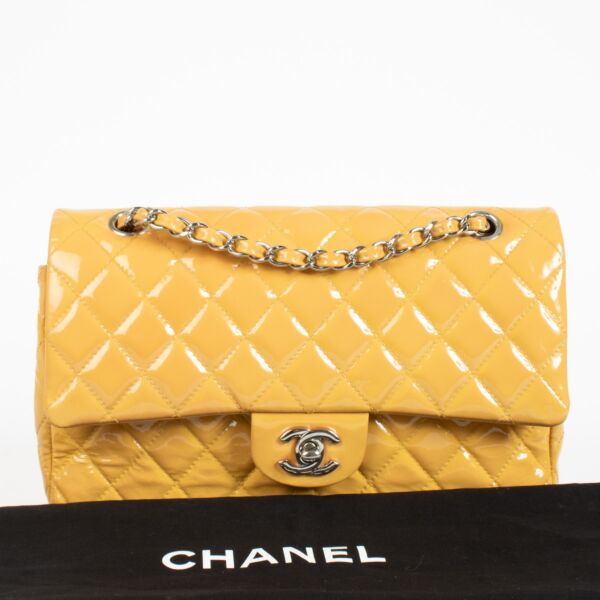 Classic Yellow Patent Medium Classic 11.12 Flap Bag