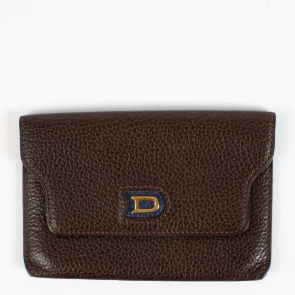 Delvaux Brown Diabolo Card Holder Wallet