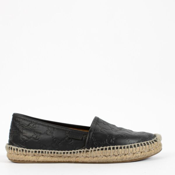 shop 100% authentic second hand Gucci Black Leather Espadrille - Size 38 on Labellov.com