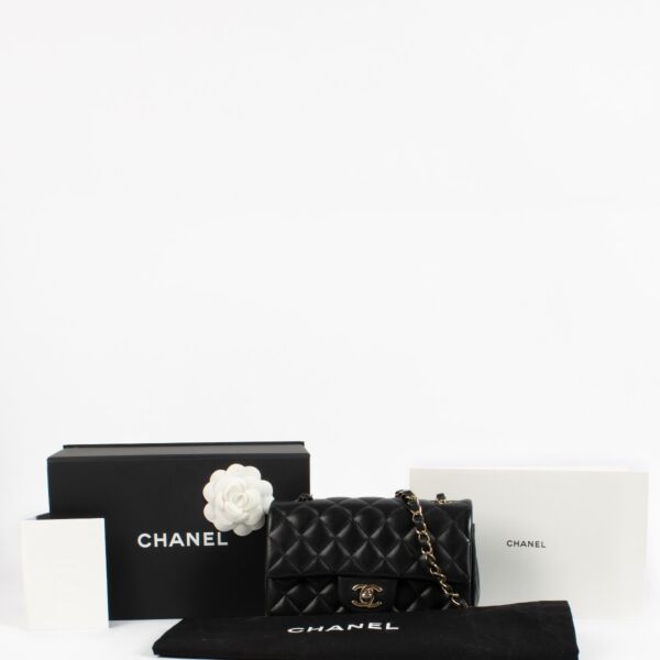 Chanel Black Lambskin Mini Classic Handbag